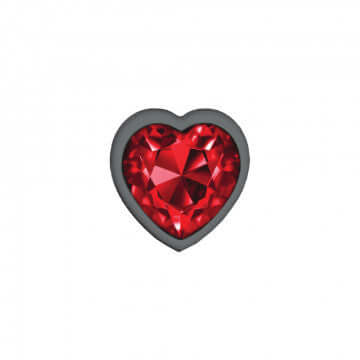 Viben Cheeky Charms Heart Deep Red Small Gunmetal Butt Plug at $12.99