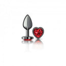 Viben Cheeky Charms Heart Deep Red Small Gunmetal Butt Plug at $12.99