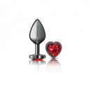 Viben Cheeky Charms Heart Deep Red Medium Gunmetal Butt Plug at $14.99