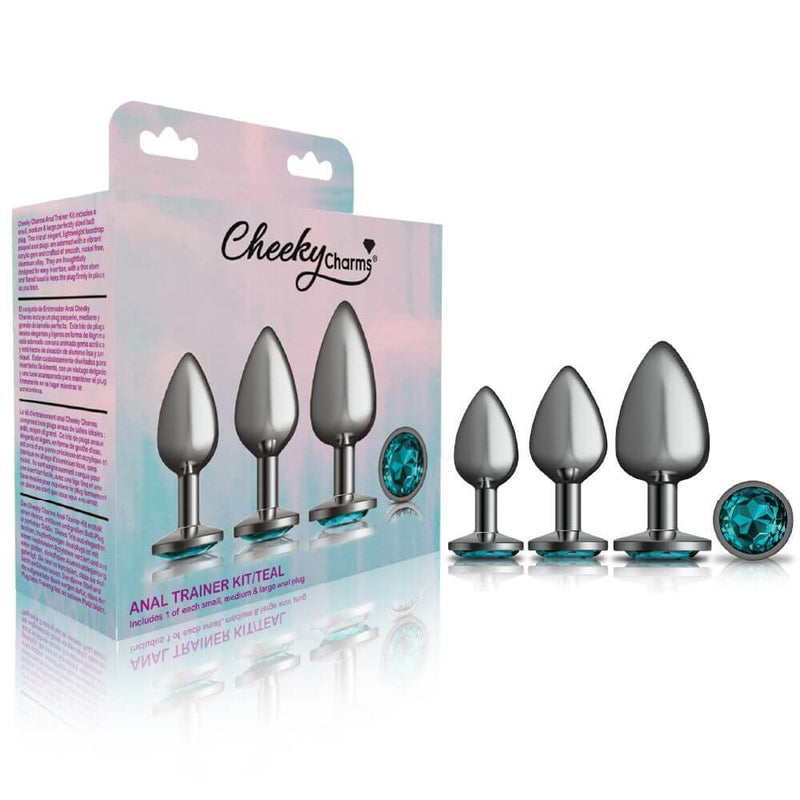 Viben Cheeky Charms Metal Plug Kit Gunmetal Round Teal