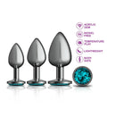 Viben Cheeky Charms Metal Plug Kit Gunmetal Round Teal