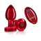 Cheeky Charms Vibrating Metal Plug Red Medium with Remote