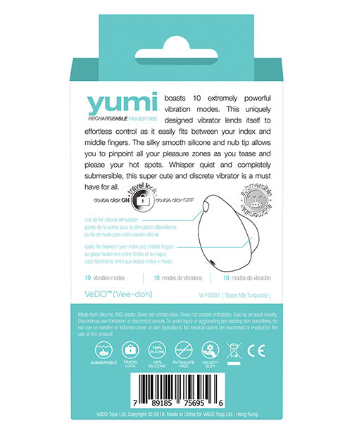 Vedo Vedo Yumi Rechargeable Vibe Tease Me Turquoise at $44.99