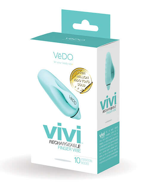 Vedo Vedo Vivi Rechargeable Finger Vibe Tease Me Turquoise Green Vibrator at $44.99