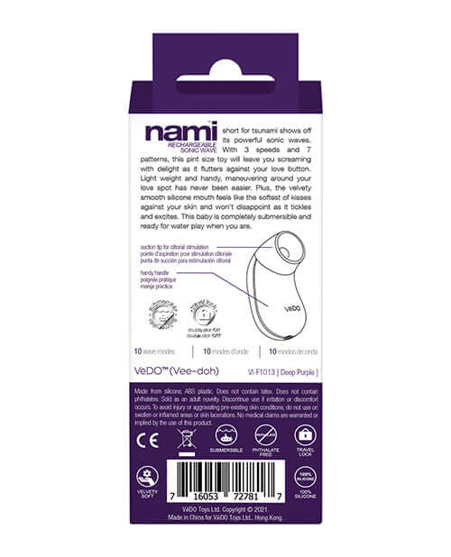 Vedo Vedo Nami Sonic Vibe Purple Rechargeable at $34.99