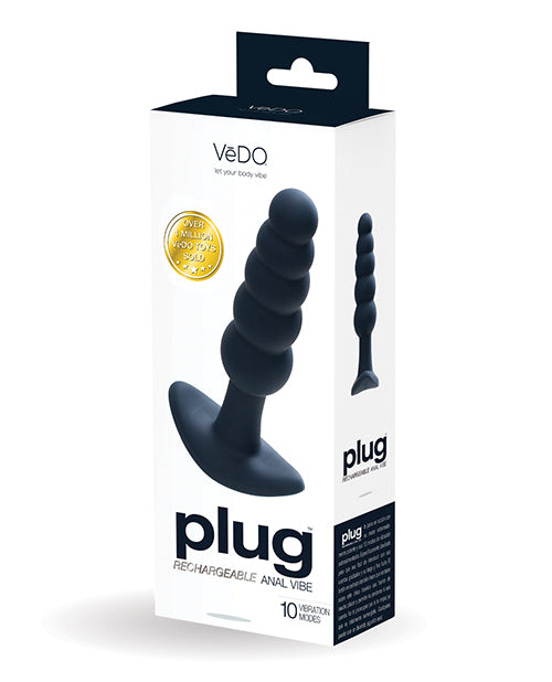 Vedo Plug Rechargeable Anal Plug Black Pearl