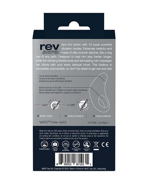 VEDO REV RECHARGEABLE C-RING VIBRATING BLACK-4