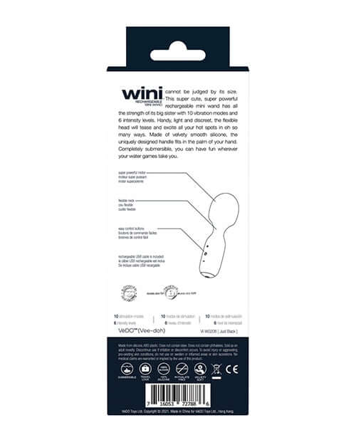 Vedo Vedo Wini Rechargeable Mini Wand Just Black at $49.99