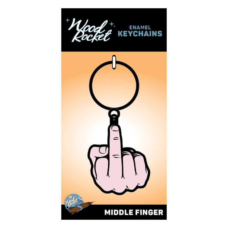 Wood Rocket Middle Finger Keychain at $12.99