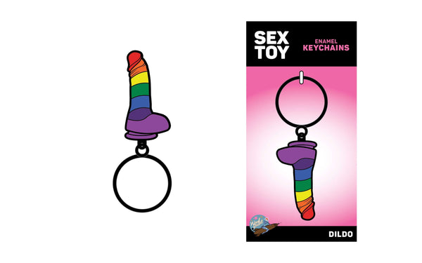 Wood Rocket Rainbow Sex Toy Dildo Keychain at $11.99
