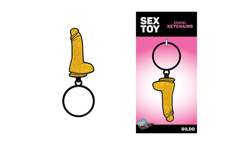 Gold Glitter Sex Toy Dildo Keychain Gold Glitter Sex Toy Dildo Keychain