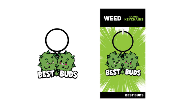 Weed Best Buds Enamel Keychain