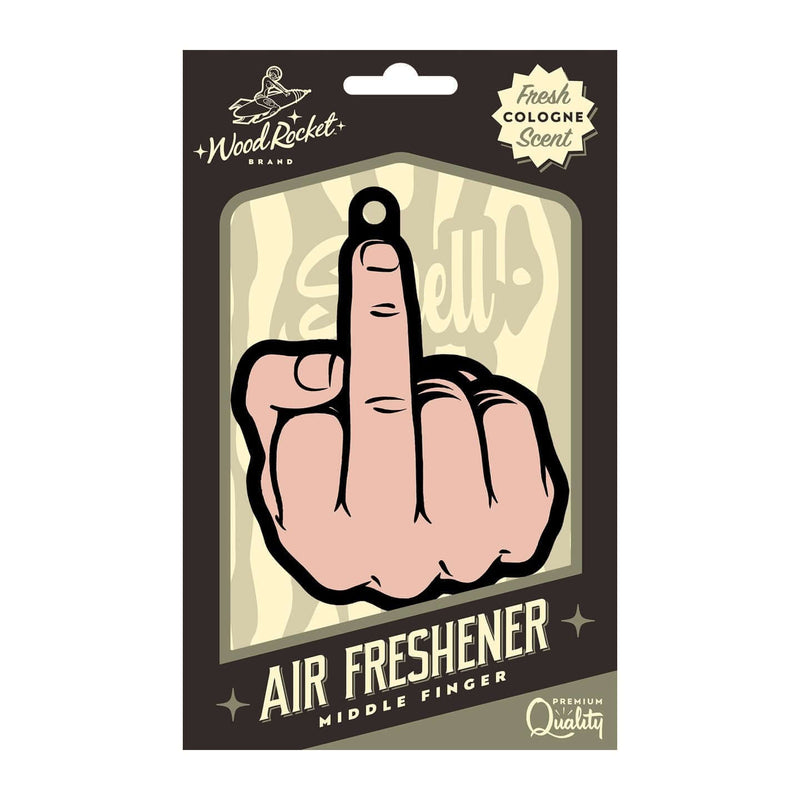 Middle Finger Brown Air Freshener - Fresh Peach Cologne Scent | Premium Quality, Fun Adult Gag Gift