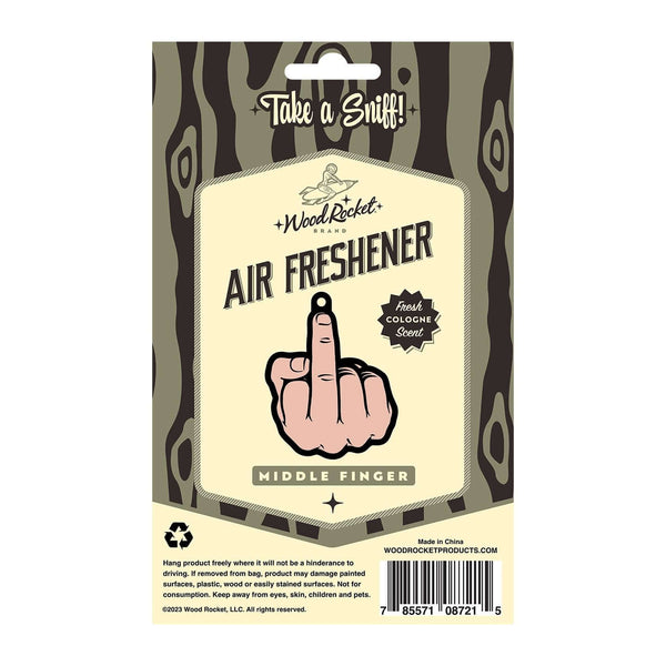 Middle Finger Brown Air Freshener - Fresh Peach Cologne Scent | Premium Quality, Fun Adult Gag Gift