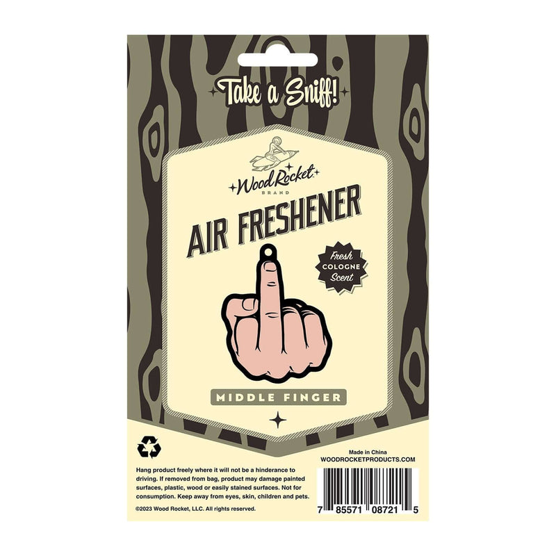Middle Finger Brown Air Freshener - Fresh Peach Cologne Scent | Premium Quality, Fun Adult Gag Gift