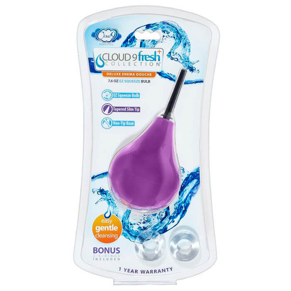 Cloud 9 Novelties Cloud 9 Fresh+ Deluxe Anal Soft Tip Enema Douche 7.6 oz with EZ Squeeze Bulb & 2 C-Rings at $10.99