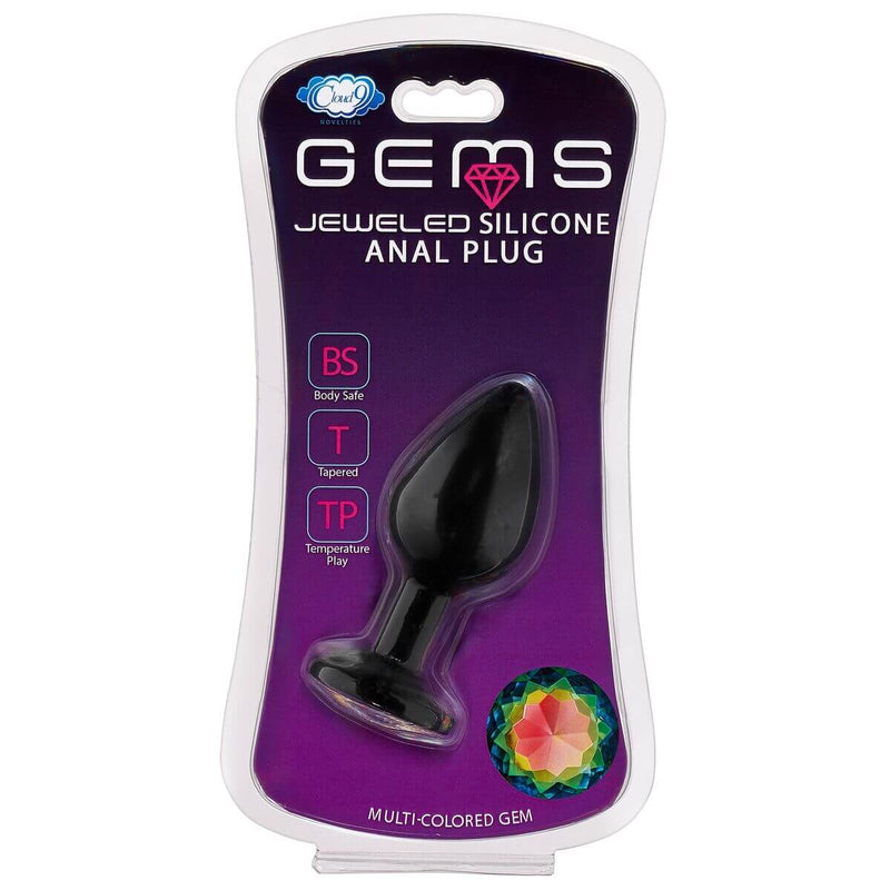 Cloud 9 Novelties Cloud 9 Gems Black Silicone Anal Plug Medium at $10.99