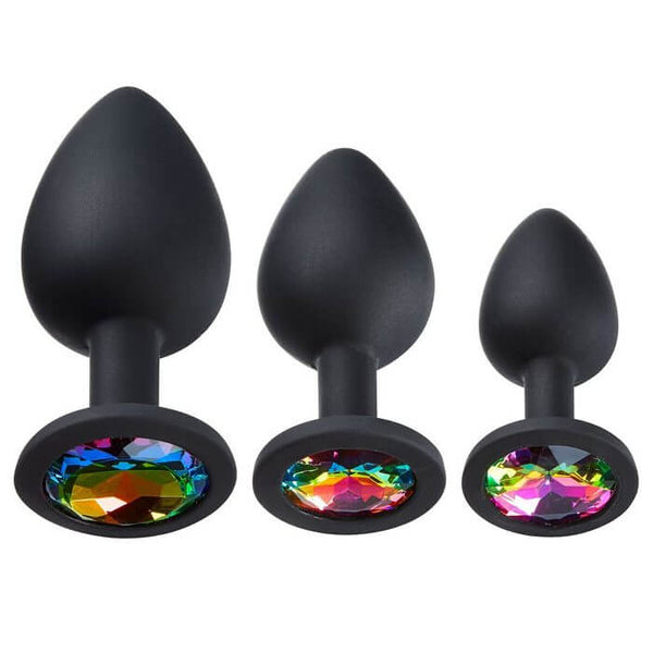Cloud 9 Gems Black Silicone Anal Plug Kit: Unleash Your Hidden Pleasur Cloud 9 Gems Black Silicone Anal Plug Kit: Unleash Your Hidden Pleasur