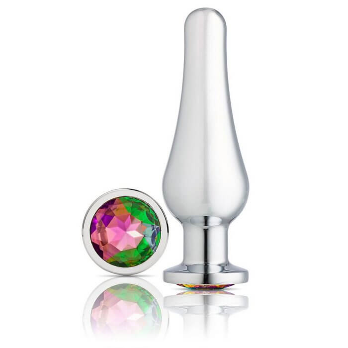 Cloud 9 Novelties Cloud 9 Gems Silver Chrome Tall Anal Plug Medium at $14.99