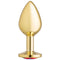 Cloud 9 Gems Gold Anal Plug Medium with tapered tip and rainbow multicolor gem for beginners and easy insertion.