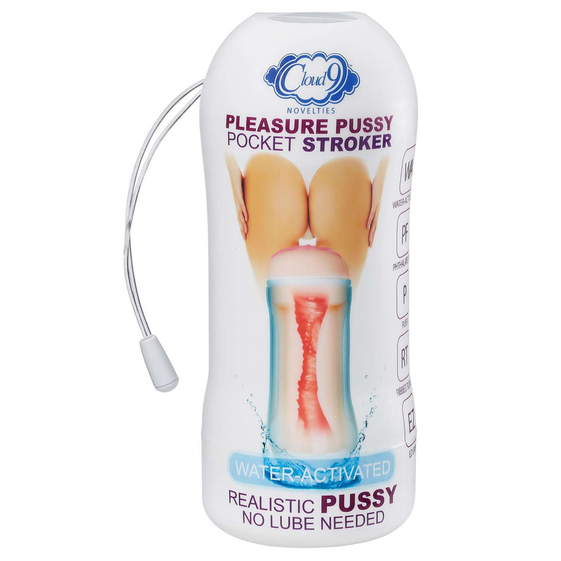 CLOUD 9 PLEASURE PUSSY POCKET STROKER WATER ACTIVATED LIGHT-0