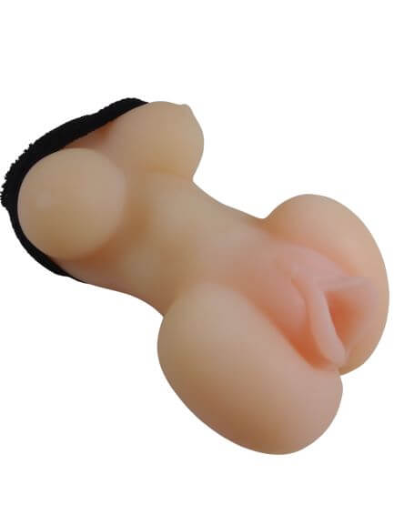 Cloud 9 Novelties Cloud 9 Pleasure Mini Body Stroker Pussy and Breasts Realistic Hand Stroker Light Beige at $34.99