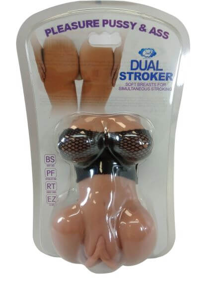 Cloud 9 Novelties Cloud 9 Pleasure Mini Body Stroker Pussy and Breasts Realistic Hand Stroker Tan at $34.99