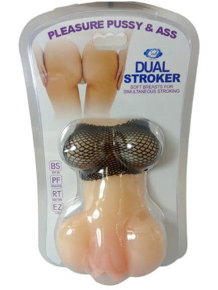Cloud 9 Novelties Cloud 9 Pleasure Mini Body Stroker Pussy and Breasts Realistic Hand Stroker Light Beige at $34.99