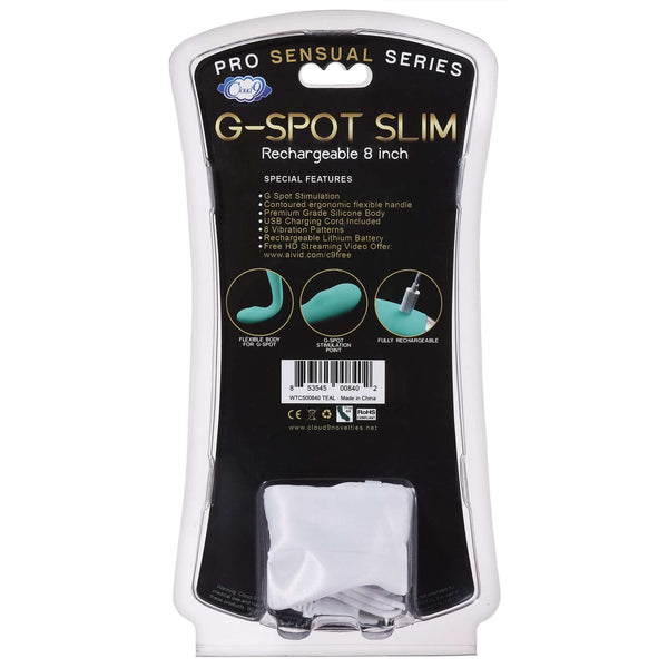 Cloud 9 Novelties CLOUD 9 RECHARGEABLE G-SPOT SLIM 8IN SINGLE MOTOR TEAL at $28.99