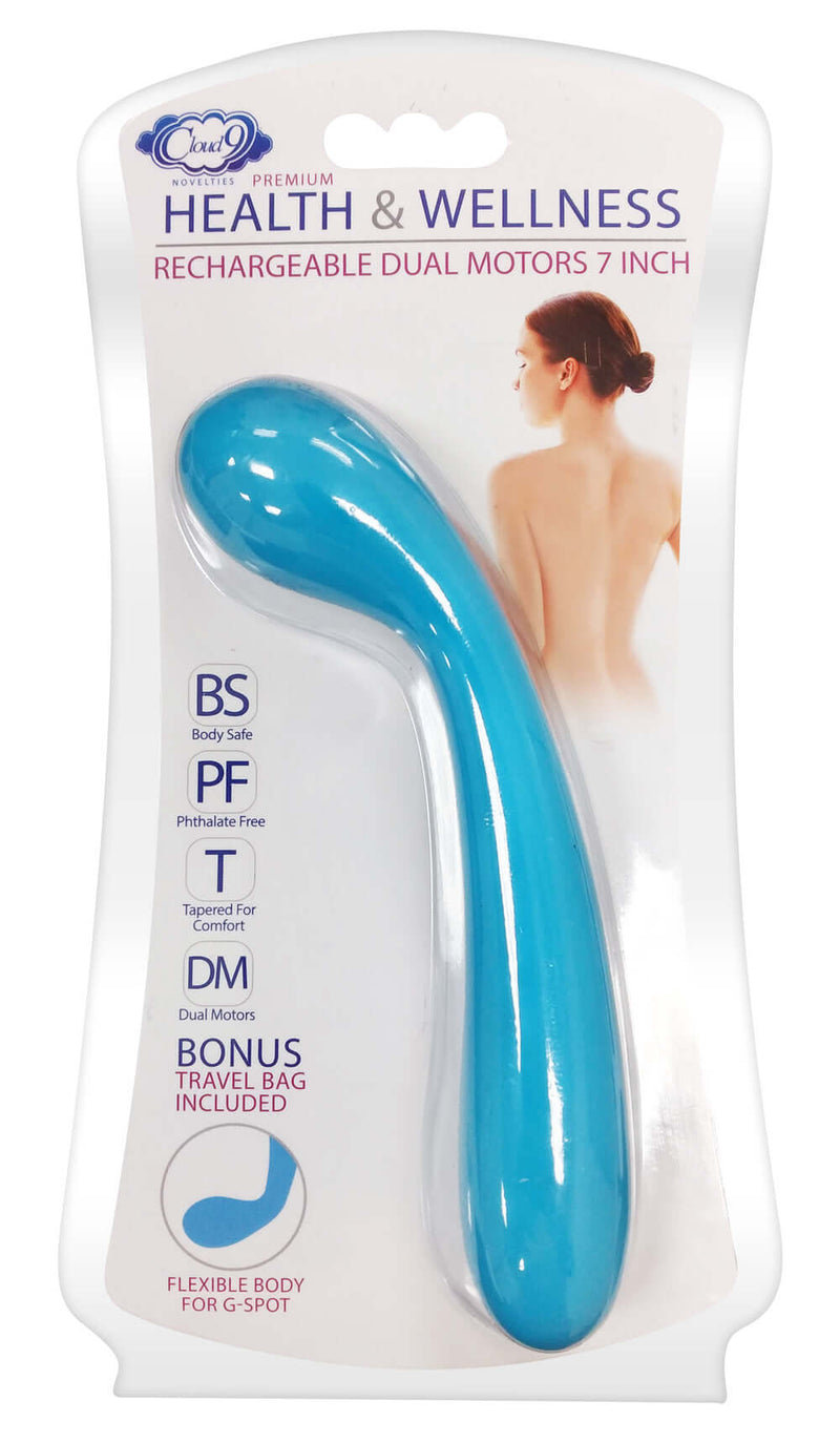 Cloud 9 Novelties Cloud 9 Novelties Health & Wellness G-Spot Slim Rechargeable 7 Inches Vibrator Dual Motor Aqua Blue at $41.99