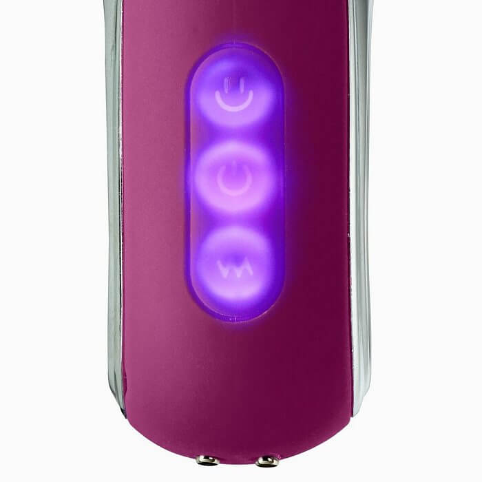 Cloud 9 Novelties Air Touch IV G-Spot vibrator control buttons with LED light, plum color, premium silicone finish.