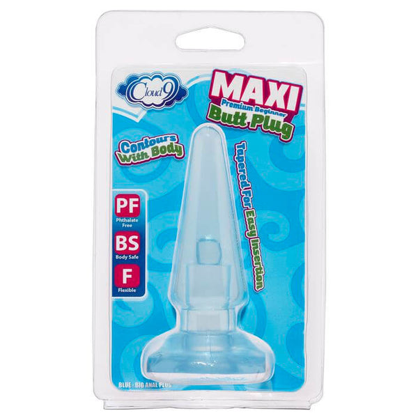 Cloud 9 Novelties Cloud 9 Novelties Blue Maxi Tapered Butt Plug at $6.99
