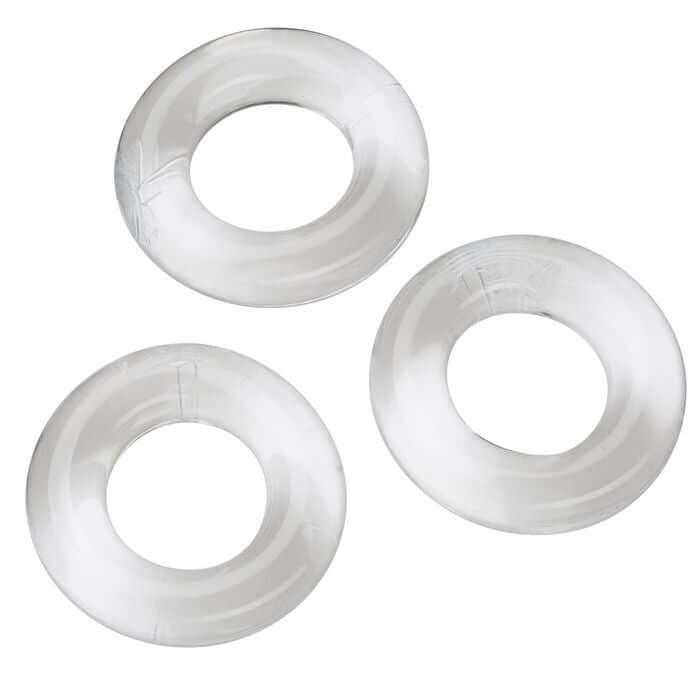 Cloud 9 Novelties Super Stretch Beaded Stay Hard Ring Combo Pack - 3 Sizes, Clear