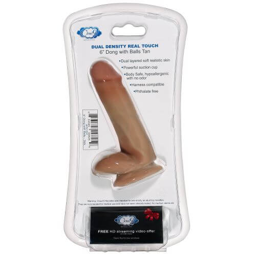 Cloud 9 Novelties Cloud 9 Dual Density 6 inches Dildo Real Touch Realistic Painted Veins with Balls Tan Mocha at $25.99