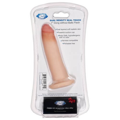 Cloud 9 Dual Density 7-Inch Dildo with realistic soft skin packaging and suction cup base for lifelike sensations.