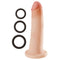 Cloud 9 Dual Density 7-Inch Dildo with three black ring accessories for enhanced intimate experiences.