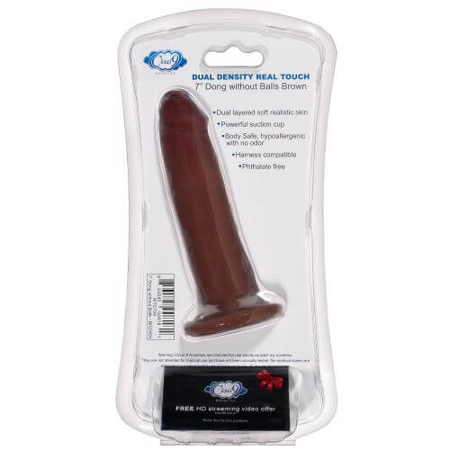 Cloud 9 Novelties Cloud 9 Dual Density 7 inches Dildo Real Touch Realistic Painted Veins Without Balls Brown at $24.99