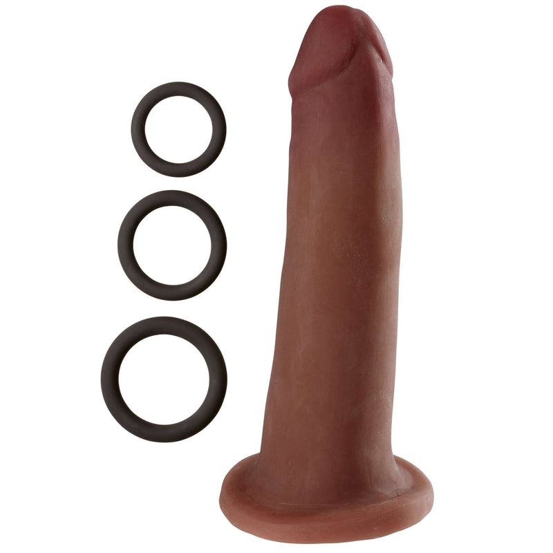 Cloud 9 Novelties Cloud 9 Dual Density 7 inches Dildo Real Touch Realistic Painted Veins Without Balls Brown at $24.99