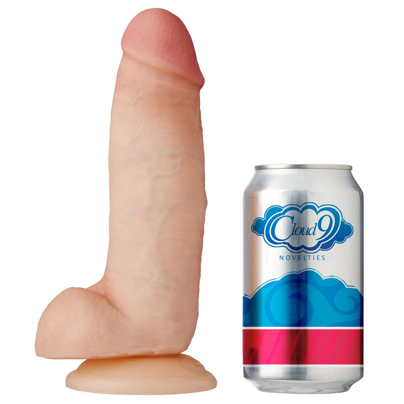 Cloud 9 Novelties Cloud 9 Dual Density 8 inches Dildo Real Touch Thick with Realistic Painted Veins and Balls at $31.99