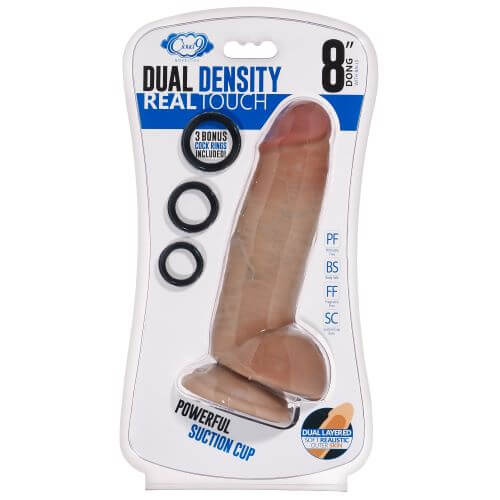 Cloud 9 Novelties Cloud 9 Dual Density 8 inches Dildo Real Touch Thick with Realistic Painted Veins and Balls at $35.99