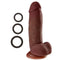 Cloud 9 Novelties Cloud 9 Dual Density 8 inches Dildo Real Touch Thick with Realistic Painted Veins and Balls Brown at $33.99