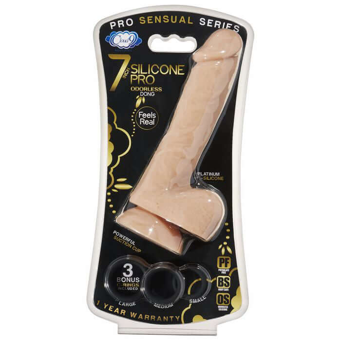 Cloud 9 Novelties Cloud 9 Pro Sensual 7 Premium Silicone Dong with C Rings at $19.99