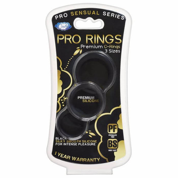 Cloud 9 Novelties Cloud 9 Pro Sensual Silicone Cock Ring 3 Pack Black at $4.99