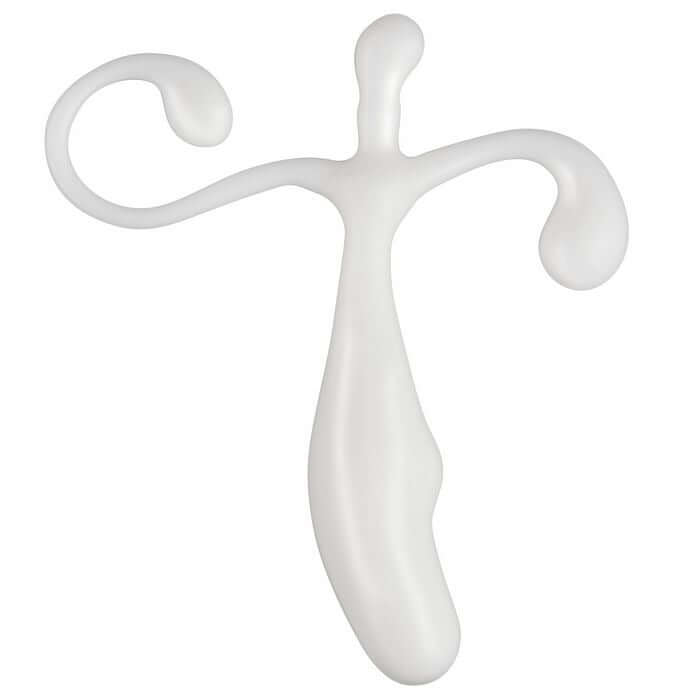 Cloud 9 Prostate Stimulator in white, featuring an ergonomic design and smooth flexible TPE for comfortable use.