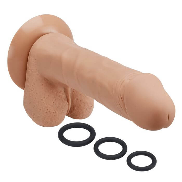 Cloud 9 Novelties Pro Sensual Premium Silicone Dong with 3 Bonus C-Rings Tan 8 inches at $22.99