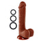 Cloud 9 Novelties Pro Sensual Premium Silicone Dong with 3 Bonus C-Rings Brown 8 inches at $24.99