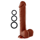 Cloud 9 Novelties Pro Sensual Premium Silicone Dong with 3 Bonus C-Rings Brown 9 inches at $29.99