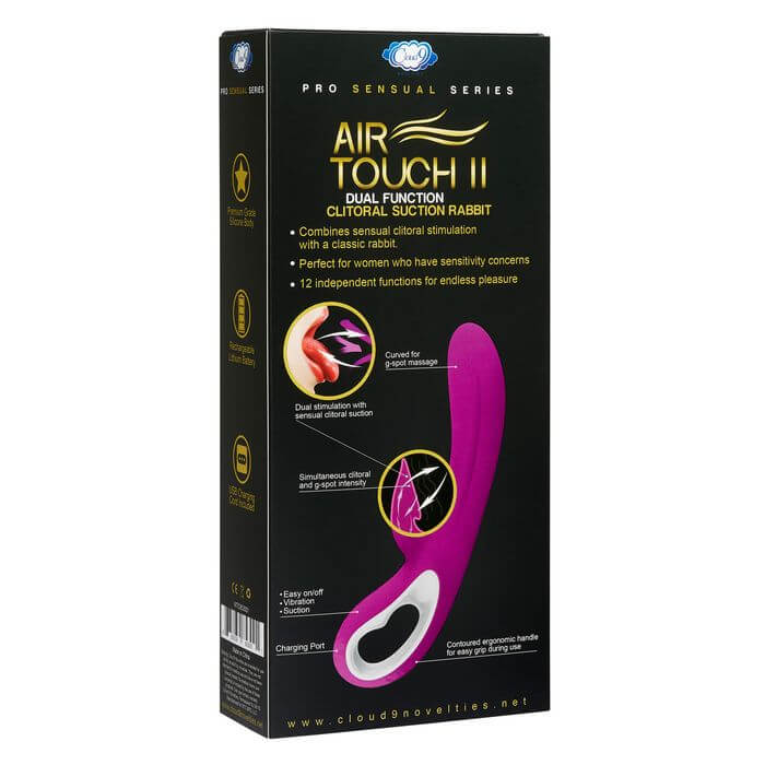 Cloud 9 Novelties Air Touch 2 Dual Function Clitoral Suction Vibrator Purple at $69.99