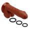 PRO SENSUAL PREMIUM SILICONE DONG W/ 3 C RINGS BROWN 7 "-3
