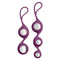 Cloud 9 Novelties Duo and Trio Borosilicate Glass Kegel Balls in purple silicone sleeve for pelvic floor strengthening and temperature play.